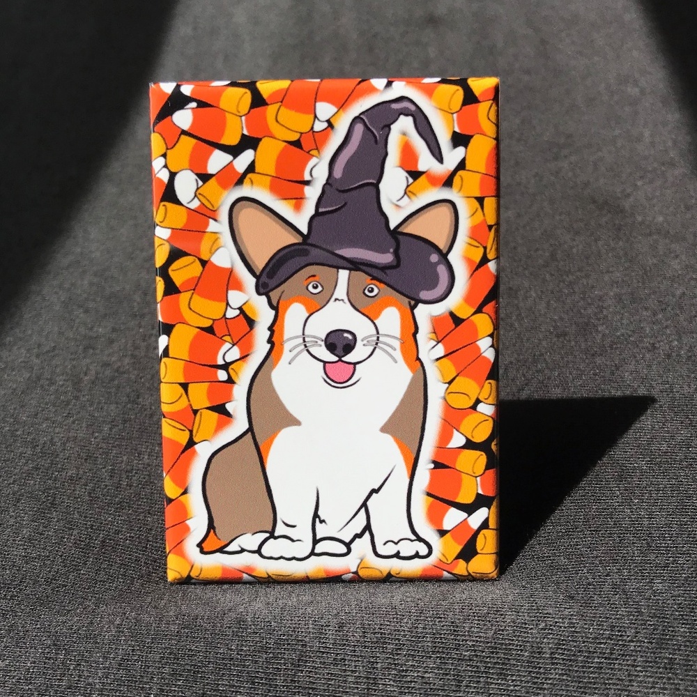 Tricolor Corgi Halloween Magnet Holiday Dog Decor